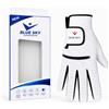 BLUESKYPORTS Guanto da golf, bianco, pelle cabretta, presa migliorata, design perforato traspirante, compatibile con touch screen (L, destra)