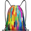 Anceky Zaino con coulisse, resistente all'acqua, con cordino, arcobaleno, colore: zaino sportivo, sacco da palestra per uomo e donna