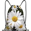 Anceky Zaino con coulisse, borsa da palestra con coulisse, borsa da bagno con fiori di margherita per uomo e donna