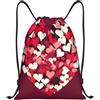 Anceky Zaino con coulisse, resistente all'acqua, a forma di cuore, per San Valentino, sportivo, da palestra, per uomo e donna