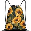 Anceky Borsa con coulisse leggera, piccola, borsa da palestra per donna, zaino da calcio con girasole, per viaggi sportivi