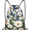 Anceky Borsa con coulisse leggera, piccola, borsa da palestra per donna, zaino da calcio con motivo a camomilla, per viaggi sportivi