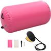 LPERTGFHU Rullo da ginnastica gonfiabile, 120 x 90 cm, per fitness e yoga, con pompa ad aria e borsa, rosa