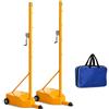 Generic Supporto portatile per badminton e pallavolo con base ponderata | Include pali da 1,55 m e rete da 6,1 m con basi di riempimento di sabbia e rulli per l'allenamento in campo interno ed