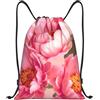 Anceky Borsa con coulisse leggera, piccola, borsa da palestra per donna, grande zaino floreale da calcio per viaggi sportivi