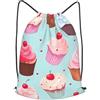 Anceky Zaino con coulisse, borsa da palestra con coulisse, borsa da bagno con motivo cupcake per uomo e donna