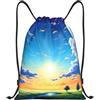 Anceky Zaino con coulisse, borsa da palestra con coulisse, bellissimo cielo blu, borsa da nuoto per uomo e donna