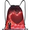Anceky Zaino con coulisse, borsa da palestra con coulisse, borsa da nuoto per San Valentino per uomo e donna
