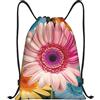 Anceky Zaino con coulisse, resistente all'acqua, con motivo a margherita colorata, per palestra, per uomo e donna