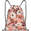 Anceky Borsa con coulisse leggera, piccola, borsa da palestra per donna, con molti fiori di margherite, zaino da calcio per viaggi sportivi
