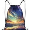 Anceky Zaino con coulisse, borsa da palestra con coulisse, borsa da nuoto Beautiful per uomo e donna