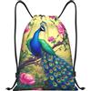 Anceky Zaino con coulisse, borsa da palestra con coulisse, bellissimo pavone, borsa da nuoto per uomo e donna