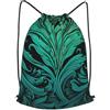 Anceky Zaino con coulisse, borsa da palestra con coulisse, borsa da nuoto verde acqua chiaro e smeraldo scuro per uomo e donna