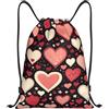Anceky Zaino con coulisse, borsa da palestra con coulisse, borsa da nuoto con cuore d'amore per San Valentino, per uomo e donna