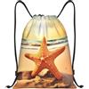 Anceky Zaino con coulisse, resistente all'acqua, con cordino, da spiaggia, a forma di stella marina, sportivo, da palestra, per uomo e donna