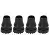 Drawup Copertura antiscivolo per bastoni da passeggio con punte in gomma da 16-22 mm, per trekking all'aperto, puntale rinforzato in PVC nero, 4 pezzi