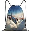 Anceky Zaino con coulisse, borsa da palestra con coulisse, borsa da nuoto per aereo volante per uomo e donna