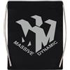 Newtee Massive Dynamic Borsa da Palestra Nera in Cotone Riutilizzabile con Coulisse Black Gym Bag Cotton Reusable Drawstring Sport Bag
