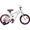 Bendmaxx Bicicletta per bambini da 14 pollici, verde chiaro, in acciaio, per 3-5 anni, con manubrio e sella regolabili, parafango, freno, campanello, ideale per il tempo libero, il parco, la vita
