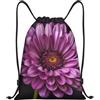 Anceky Zaino con coulisse, resistente all'acqua, con cordino, crisantemo viola, sacco sportivo, sacco da palestra per uomo e donna