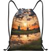 Anceky Borsa con coulisse, leggera, piccola, borsa da palestra per donna, splendida vista del calcio olandese, zaino per viaggi sportivi
