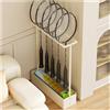 Generic Porta Racchette Tennis Badminton Nero/Bianco, Espositore Palestra Scuola | Porta racchette nero/bianco per tennis e badminton. Scaffale espositore versatile per palestre e scuole