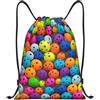 Anceky Zaino con coulisse, borsa da palestra con coulisse, palline colorate, motivo: borsa da nuoto per uomo e donna