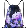 Anceky Borsa con coulisse leggera, piccola, borsa da palestra per donna, zaino da calcio Campanula Butterflies per viaggi sportivi