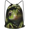 Anceky Zaino con coulisse per palestra, borse con coulisse, rana verde che tira fuori la testa, borsa da nuoto per uomo e donna