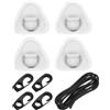 PATIKIL 4 Pc D-Ring Patch 3.5 Triangolo PVC Acciaio Inossidabile Bianco