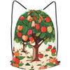 Anceky Borsa con coulisse per donna, borsa sportiva leggera da palestra, zaino da calcio Fruit Under the Tree per viaggi