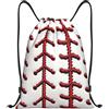 Anceky Borsa con coulisse leggera, piccola, borsa da palestra per donna, zaino da baseball, softball, lacci rossi, calcio, per viaggi sportivi