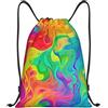 Anceky Zaino con coulisse, borsa da palestra con coulisse, borsa da nuoto color arcobaleno per uomo e donna