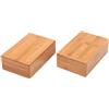 Kdjuope 2 Pezzi Blocco bambù Mattonella Fitness Accessorio Pilates Attrezzo Equilibrio Leggero Portatile Adatto per Esercizi a