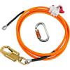 Generisch Set da arrampicata per arborista, Flip Line per arrampicata sugli alberi, corda con anima in acciaio, lunghezza regolabile 12 mm x 2,4 m, con O-ring e moschettone con blocco, attrezzatura da