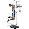 Fahuac Supporto da basket regolabile in altezza 164-213 cm, canestro mobile per interni ed esterni con ruote, sistema da basket portatile per adolescenti e adulti, per giardino e vialetto