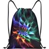Anceky Zaino con coulisse, resistente all'acqua, con motivo floreale astratto, per sport, palestra, per uomo e donna