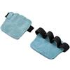 Drawup Guanti per sollevamento pesi con 4 dita, in pelle bovina, per stacchi da terra, powerlifting, palestra, allenamento, marrone, 8 x 9 cm (blu)