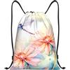 Anceky Borsa con coulisse leggera, piccola, borsa da palestra per donna, zaino da calcio Flying Dragonflies per viaggi sportivi