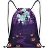 Anceky Zaino con coulisse, borsa da palestra con coulisse, borsa da nuoto viola per Halloween, per uomo e donna
