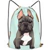 Anceky Zaino con coulisse per palestra, borsa con coulisse per nuoto Bulldog francese per uomo e donna