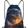 Anceky Zaino con coulisse, resistente all'acqua, con cordino, Planet Sports Sackpack, sacco da palestra per uomo e donna