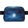 kkvhhyuo Marsupio a tracolla con tracolla regolabile, Stella Brillante Blu, One Size | Marsupio a tracolla con stampa artistica con fiori e farfalle, per escursionismo, corsa, uomo e donna