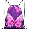 Anceky Zaino con coulisse, borsa da palestra con coulisse, borsa da nuoto con molte farfalle per uomo e donna