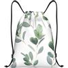 Anceky Zaino con coulisse, borsa da palestra con coulisse, borsa da nuoto con foglie di eucalipto per uomo e donna