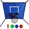 MiOYOOW Canestro da Basket per Trampolino, Porta da Basketball per Trampoline con Pompa e 3 Palline, Cestino da Pallacanestro per Trampolini Giocattolo Sportivo per Interni e Esterno