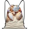 Anceky Zaino con coulisse, sacca da palestra con coulisse, conchiglie e borsa da nuoto per uomo e donna