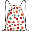 Anceky Zaino con coulisse, borsa da palestra con coulisse, piccola borsa da nuoto a pois per uomo e donna
