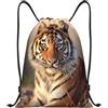 Anceky Zaino con coulisse, borsa da palestra con coulisse, piccola borsa da nuoto Tiger per uomo e donna