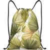 Anceky Zaino con coulisse, borsa da palestra con coulisse, borsa da bagno con foglie di palma per uomo e donna